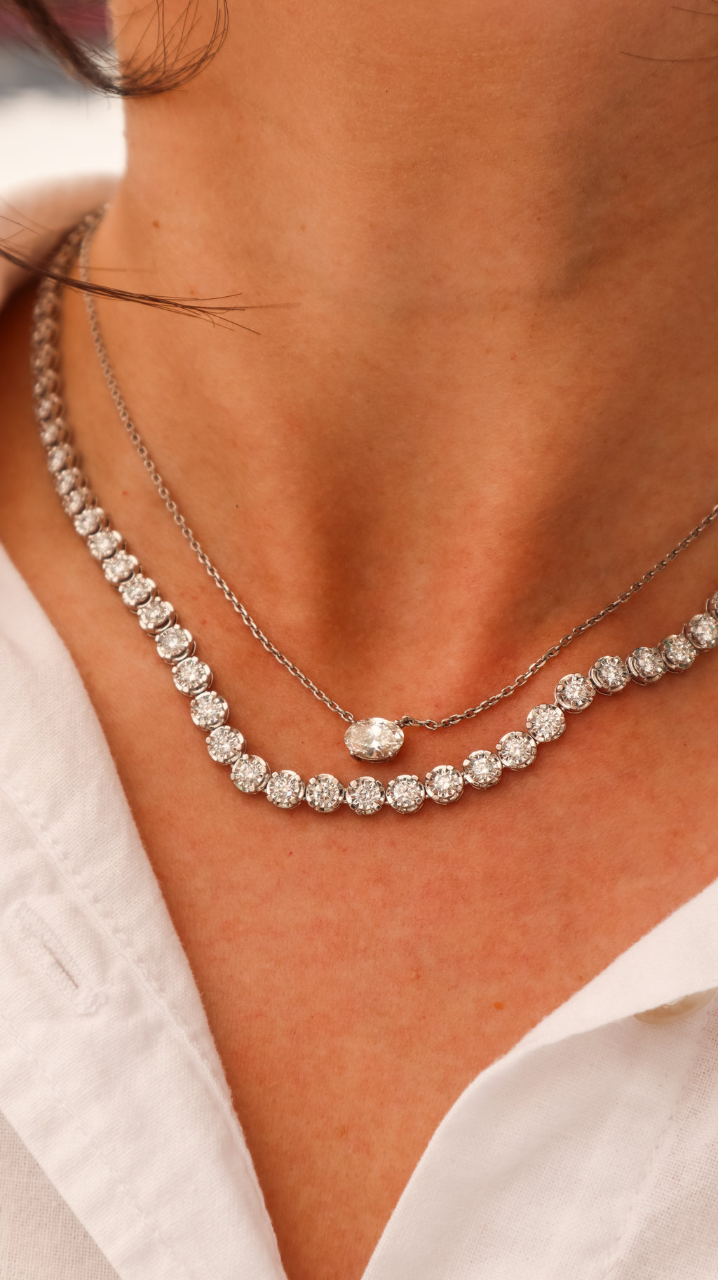 Lab-Grown Diamond Tennis Necklace